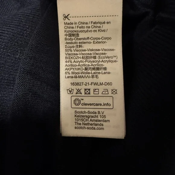 Scotch & Soda Knitwear Lightweight Mock Neck Long Sleeve Pullover Sweater Size M